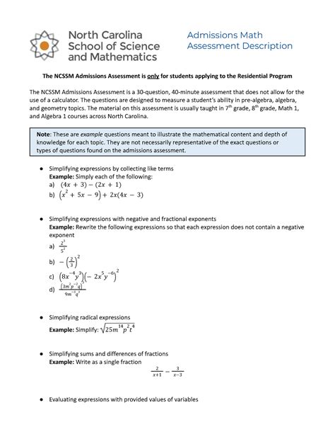 is the ncssm math test hard|ncssm math questions.